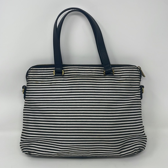 Fossil Kinley Striped Cotton/Leather Satchel🖤 - Picture 4 of 16